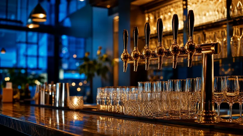 Tap handles and glassware on a polished bar, How to Open a Bar or Tavern in Washington