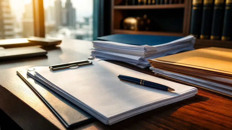 Insurance policy papers and a clipboard on a table, Washington Workers' Compensation