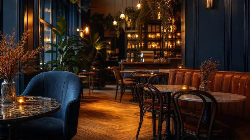 Warm cafe interior with bistro tables, How to Open a Restaurant in Washington
