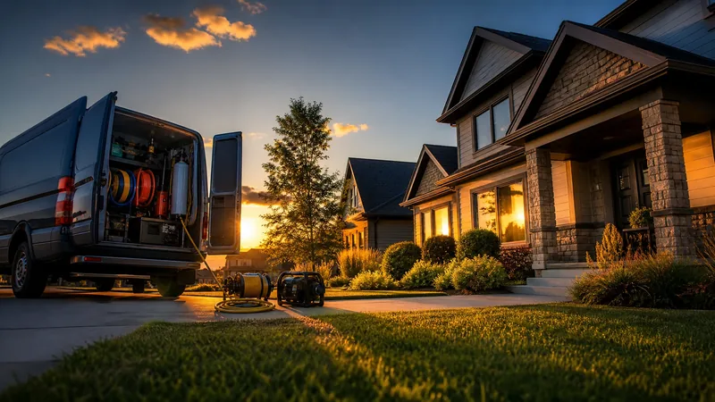 Service van and equipment outside a suburban home, How to Start a Pest Control Business in Washington