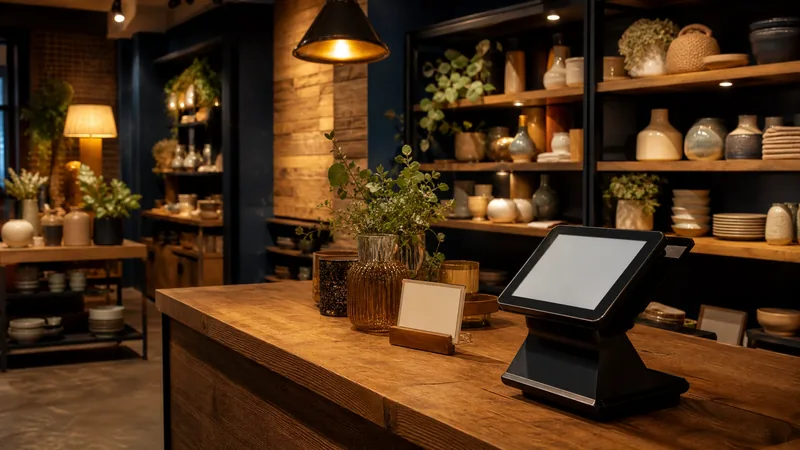 Shop counter with a card reader and shelves of homewares, How to Start an E-Commerce or Amazon FBA Business in Washington