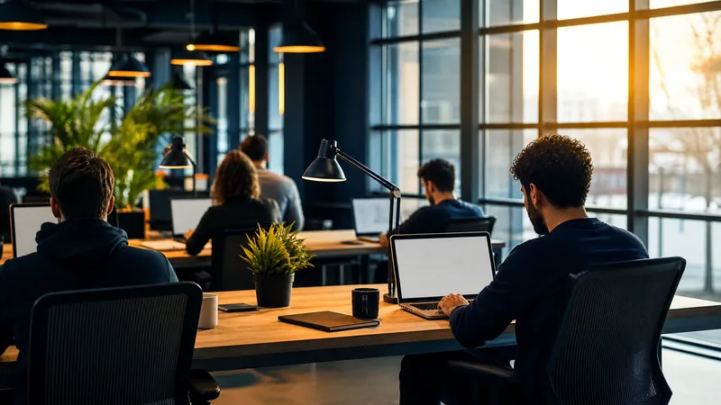 Developers working at laptops in a bright open office, How to Start a Software or Tech Company in Washington
