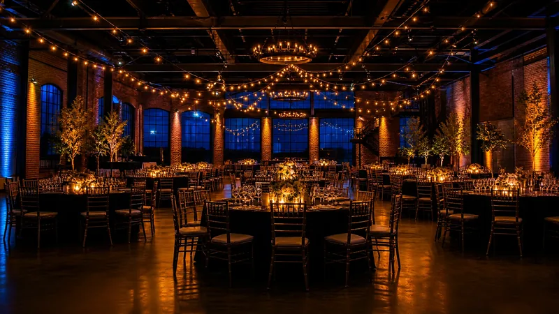 Elegant event hall set with round tables and string lights, How to Start a Card Room or Gambling Business in Washington